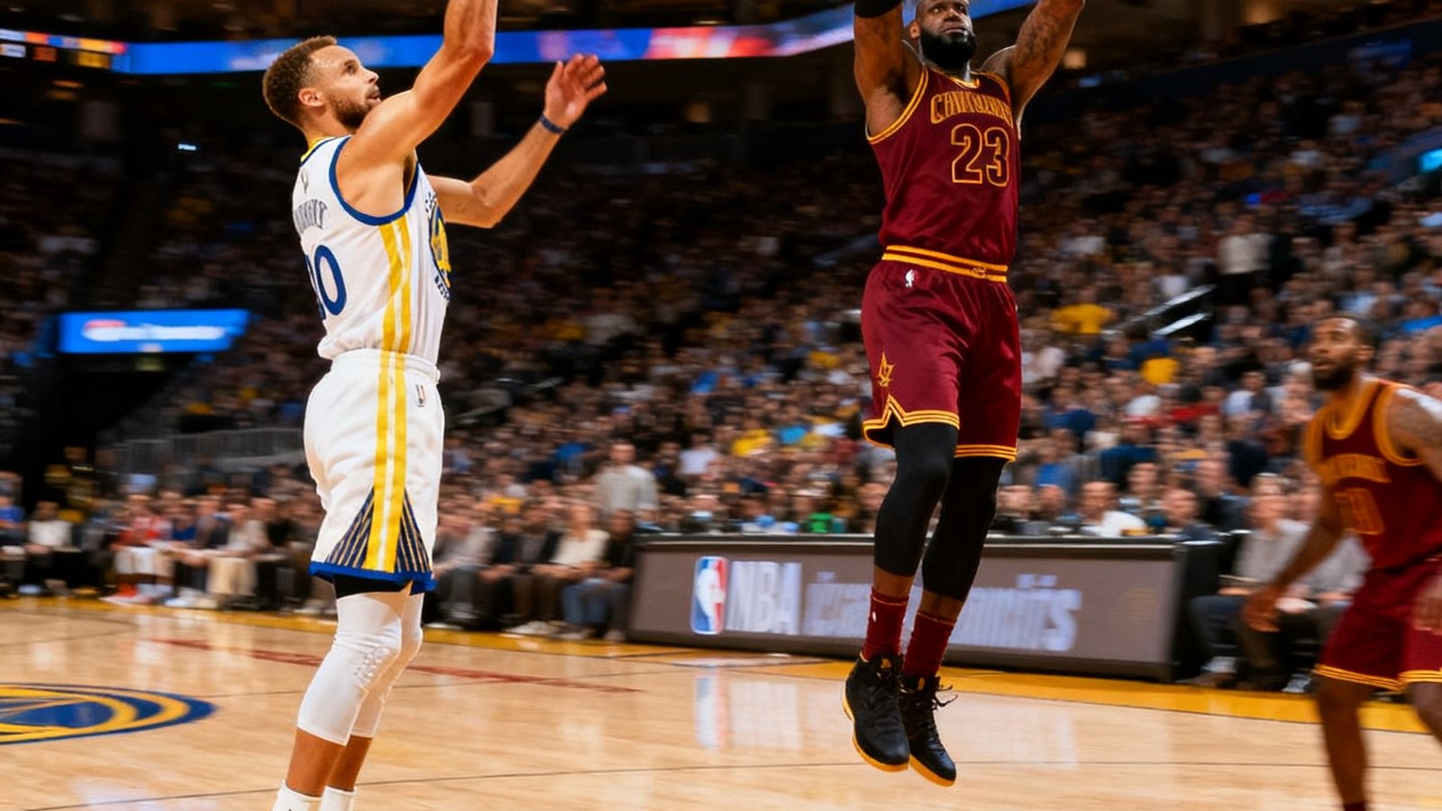 NBA勇士对湖人精彩集锦，库里三分球和詹姆斯暴扣合集